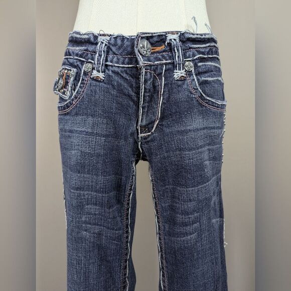 Laguna Beach Bootcut Jeans – Sz 28 Low Rise Studded Pockets Y2K - Picture 2 of 13